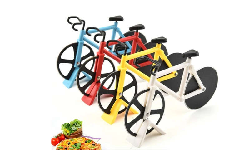 Bicycle Shaped Stainless Steel Pizza Cutter Roller