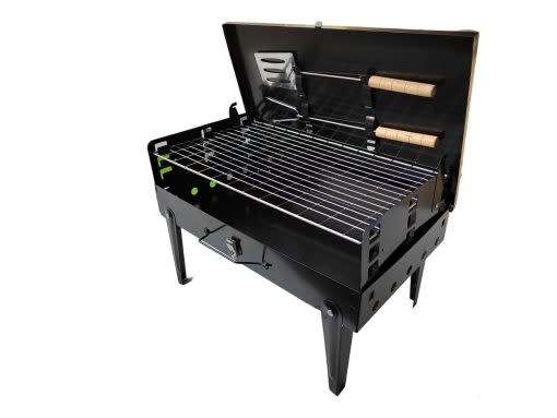 Folding Braai Stand with Utensils & Mesh