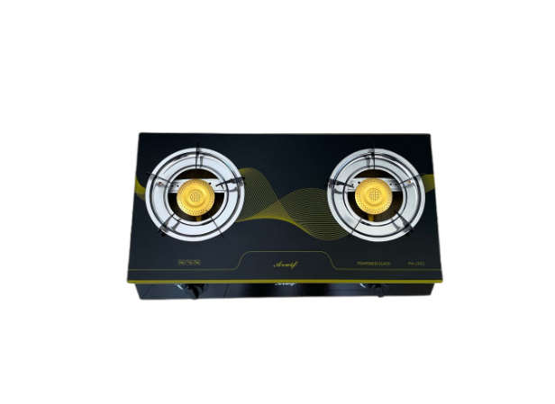Aruif- Two Burner Auto Ignition Tempered Glass Gas Stove