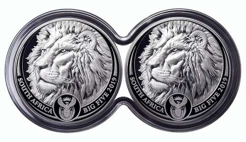 BIG 5 Fine-Silver Double Proof Coin Set 2019 - Lion