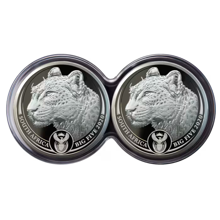 BIG 5 Fine-Silver Double Proof Coin Set 2020 - Leopard