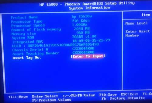 HP T5630W Thin Client