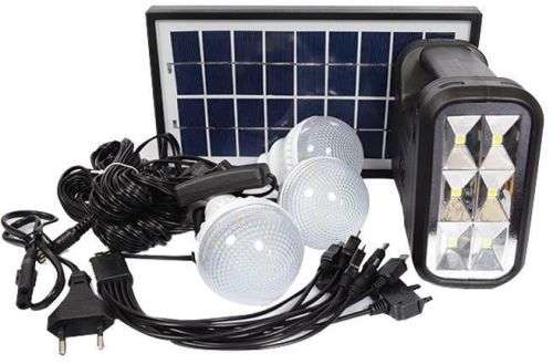 Digital Solar Lighting Kit with 3 bulbs,solar panel & battery pack