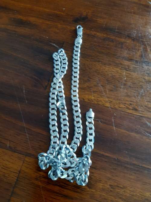 Sterling silver chain 60cm marked 925. (Excl. Krugerrand)