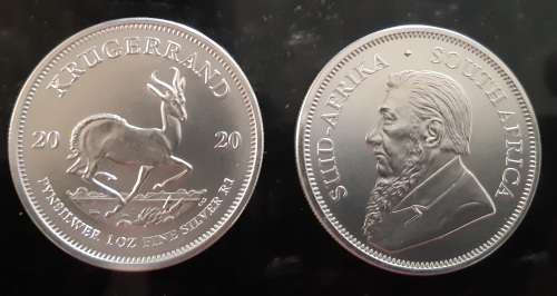2 x 2020 Silver Krugerrands (Price for both)