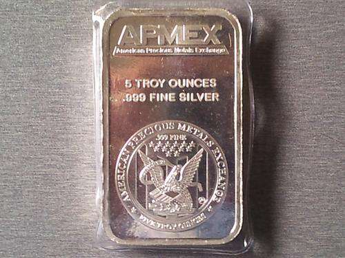 5 ounce .999 silver apmex bar