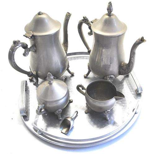 EPNS TEA/COFFEE SET ON TRAY