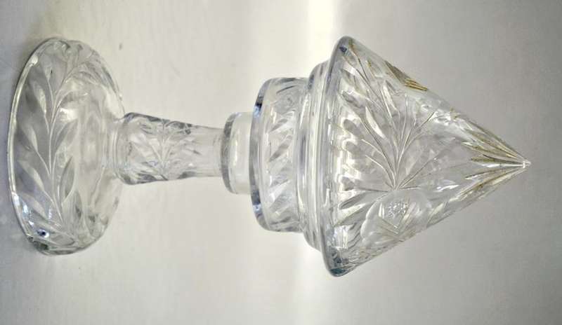 CUT ROSE CRYSTAL LAMP BASE AND SHADE H-24 D-12 WEIGHT-780g
