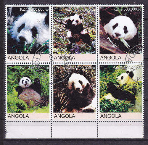 ANGOLA : PANDA BEARS,, VERY FINE C.T.O.