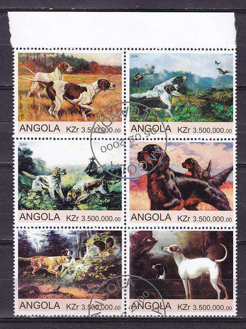 ANGOLA : DOGGS,, VERY FINE C.T.O. BLOCK
