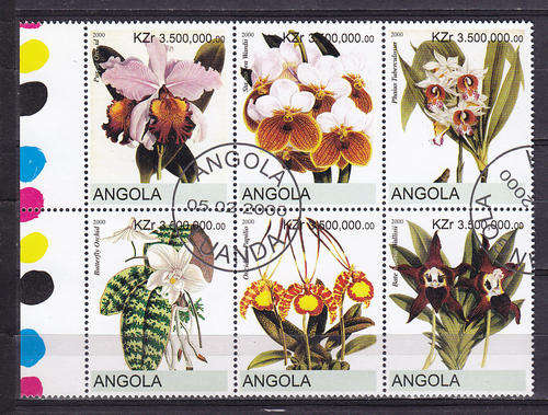 ANGOLA : FLOWERS IN VERY FINE C.T.O. BLOCK
