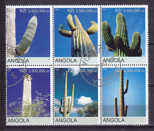 ANGOLA : CACTUS IN VERY FINE C.T.O. BLOCK
