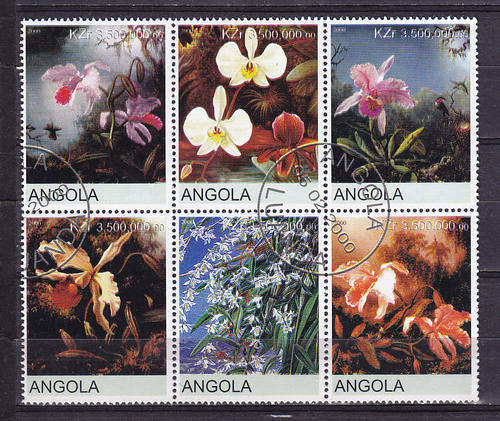 ANGOLA : LILLIES IN VERY FINE C.T.O. BLOCK