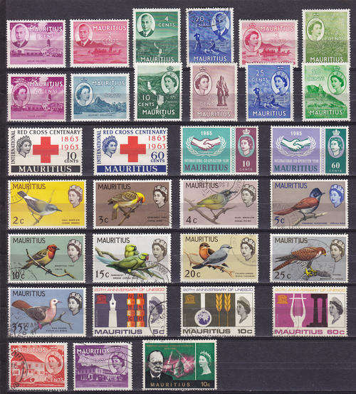 MAURITIUS : HINGED MINT AND FINE USED AS PER SCAN