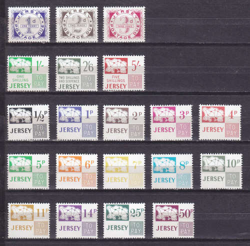 JERSEY : TWO VERY FINE U/M HIGH VALUE POSTAGE DUE SETS