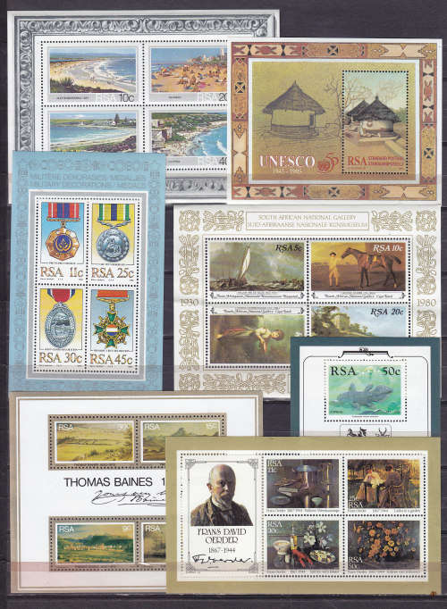 R.S.A. : SEVEN VERY FINE UNMOUNTED MINT MINIATURE SHEETS