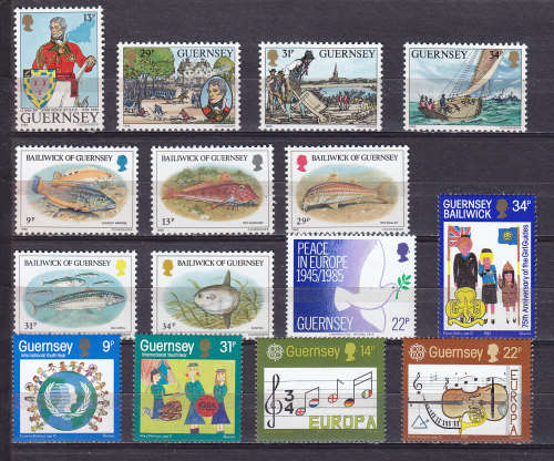 GUERNSEY :  SELECTION OF SIX VERY FINE UNMOUNTED MINT SETS