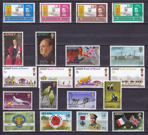 JERSEY : FIVE GOOD VALUE SETS IN VERY FINE UNMOUNTED MINT CONDITION