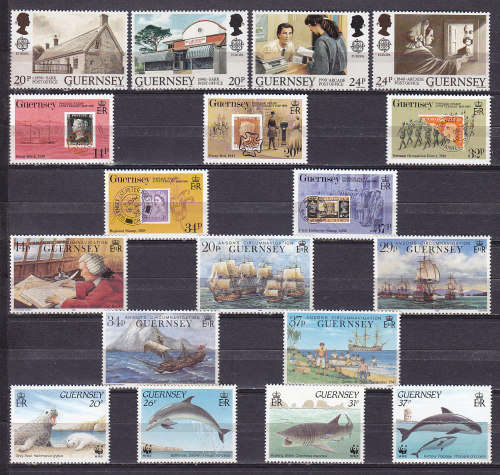 GUERNSEY : FOUR COMMEMORATIVE SETS IN VERY FINE UNMOUNTED MINT CONDITION