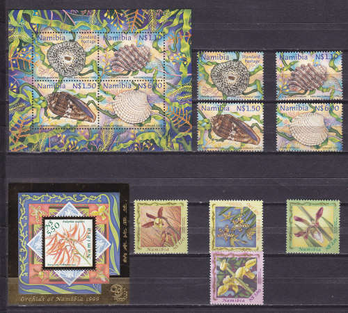 NAMIBIA: TWO GOOD VALUE SETS WITH MINIATURE SHEETS IN VERY FINE UNMOUNTED MINT CONDITION