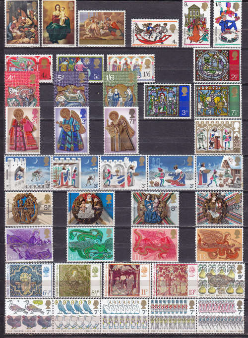 GB QEII : CHRISTMAS ISSUES FROM 1967 TO 1978. ALL VERY FINE UNMOUNTED MINT. SEE SCANS