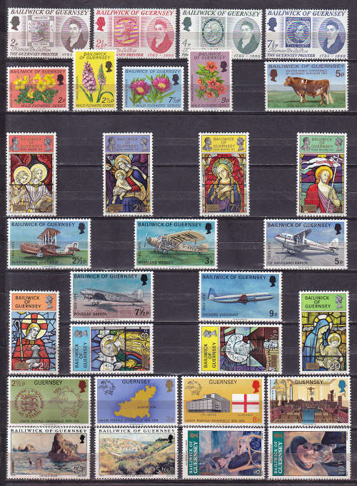 GUERNSEY : EIGHT VERY FINE UNMOUNTED MINT SETS