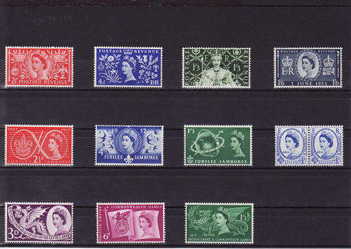 GB QE11 : FOUR VERY FINE U/M PRE DECIMAL SETS