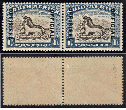 1936 South Africa Official stamp SGO17 bw MNH pair