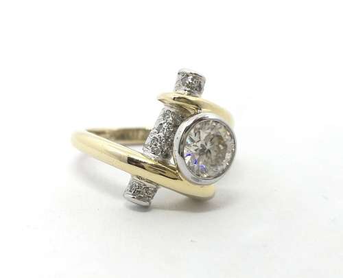 "R25 080" Brand New Solid 9ct Gold Handmade Ladies Moissanite and Natural Diamonds Designer Ring