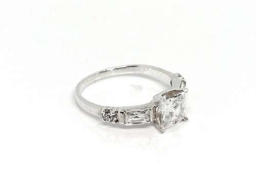 Genuine Solid 925 Silver Engagement Style Ring