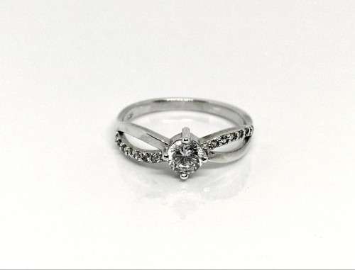 Genuine Solid 925 Silver Solitaire Engagement Style Ring