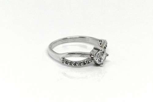 Genuine Solid 925 Silver Solitaire Engagement Style Ring