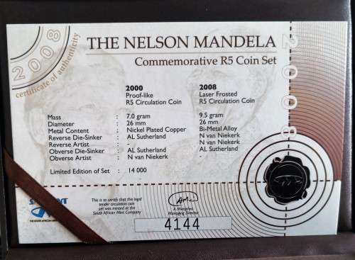 WOW !!!! The Nelson Mandela Commemorative R5 Coin Box Set - Nr 4144 of 14000