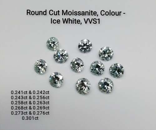 WOW !!!! Moissanite Diamonds Lot +- 0.20ct to 0.30ct Each Stone Ice White ,VVs1, +- 2.50ct Total
