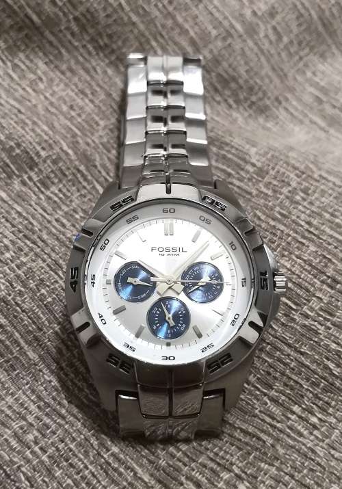 Wow !!! Pre Owned Gents Fossil Chronograph Watch Full Stainless Steel - Very Stylish !!!