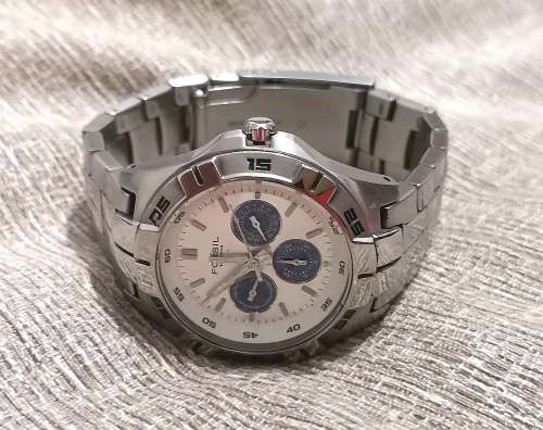 Wow !!! Pre Owned Gents Fossil Chronograph Watch Full Stainless Steel - Very Stylish !!!