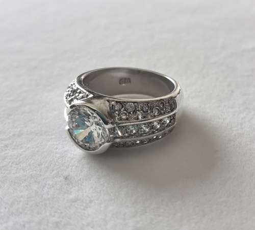 WOW !!! Solid 925 Sterling Silver Ladies Designer Engagement Style Ring, NOT PLATED!!