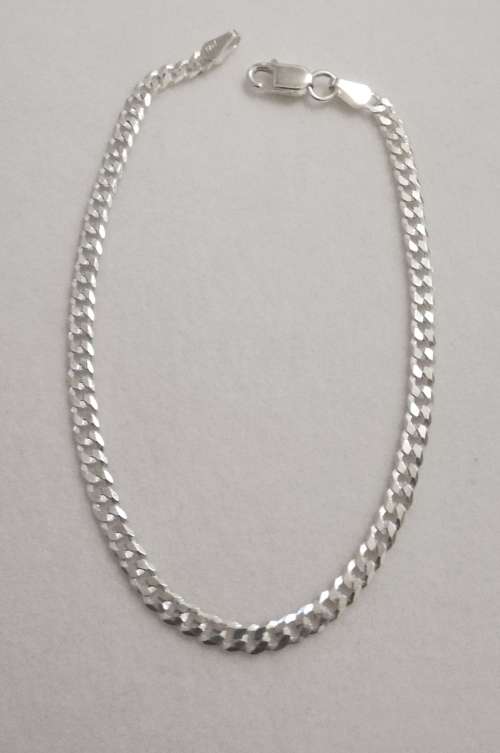 Solid 925 Sterling Silver Designer Curb Link Unisex Bracelet, NOT PLATED!! Please see pictures !!
