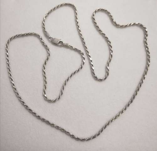 Vintage Solid 925 Sterling Silver Designer Rope Style Chain, NOT PLATED!!