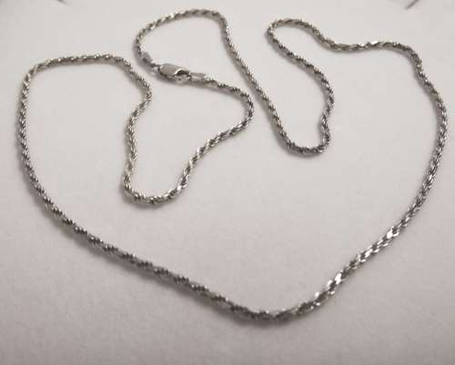 Vintage Solid 925 Sterling Silver Designer Rope Style Chain, NOT PLATED!!