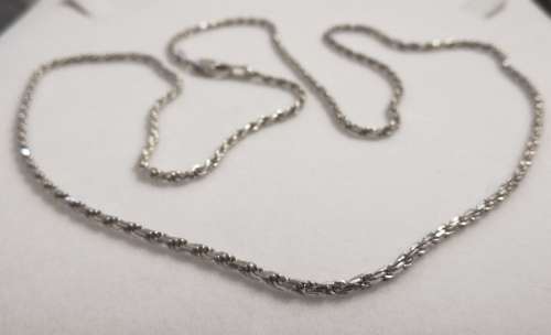 Vintage Solid 925 Sterling Silver Designer Rope Style Chain, NOT PLATED!!