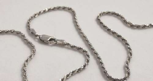 Vintage Solid 925 Sterling Silver Designer Rope Style Chain, NOT PLATED!!
