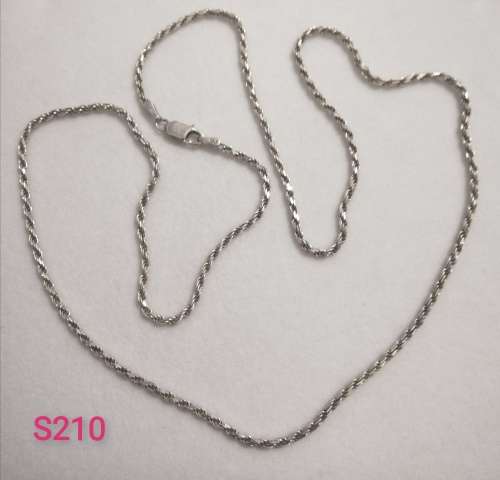 Vintage Solid 925 Sterling Silver Designer Rope Style Chain, NOT PLATED!!