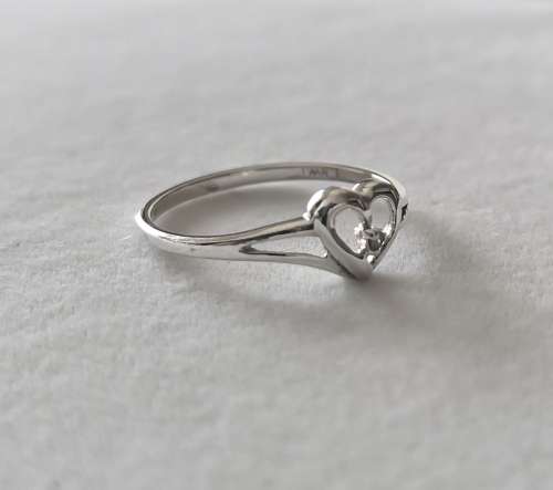 Solid 925 Sterling Silver Diamond Designer Heart shape Engagement Ring, NOT PLATED!!
