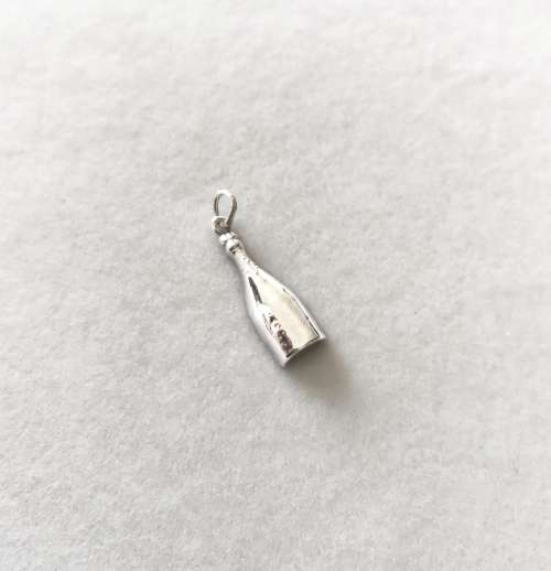 Solid 925 Sterling Silver Small Bottle Charm/Pendant, NOT PLATED!!