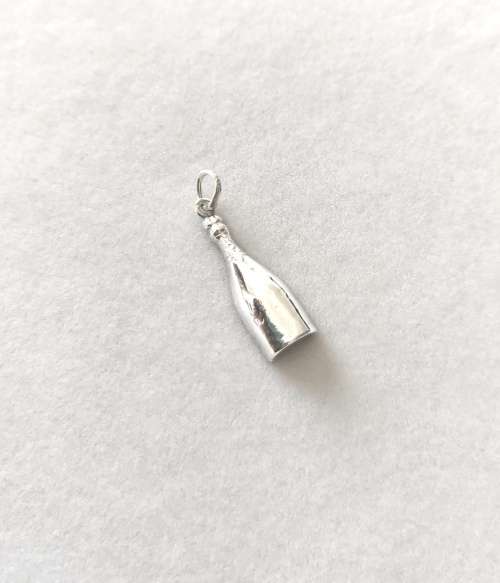 Solid 925 Sterling Silver Small Bottle Charm/Pendant, NOT PLATED!!