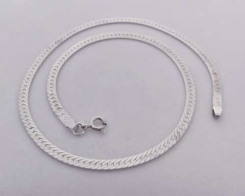 Solid 925 Silver Vintage Designer Curb Snake Style Unisex Chain ,Very Detailed!!!