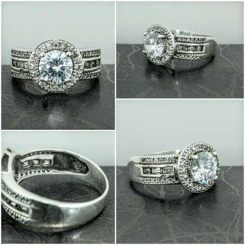 Solid 925 Silver Designer Engagement Ring, as per pictures posted.