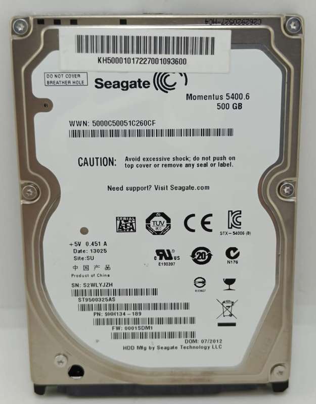 5 x Seagate 2.5` Laptop Hard drives, 500gig Sizes, one bid for all, as per pictures