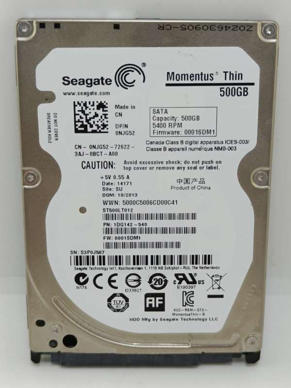 5 x Seagate 2.5` Laptop Hard drives, 500gig Sizes, one bid for all, as per pictures
